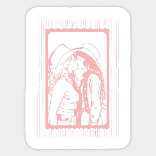 Kissing Cowgirls Sticker